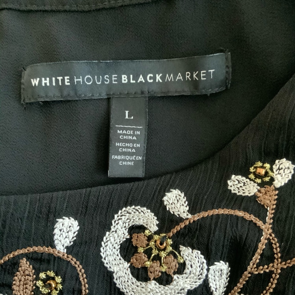 White House Black Market black blouse size large - Picture 7 of 7